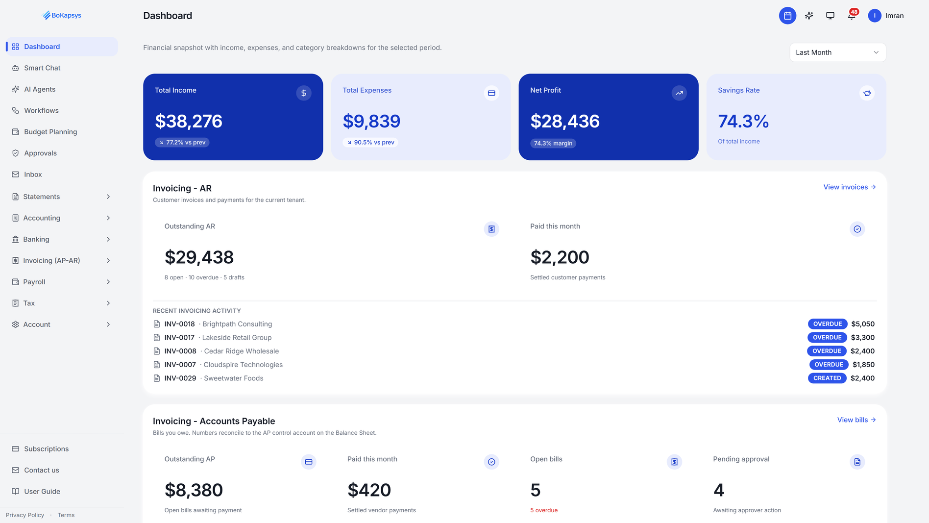 Real-Time Financial Overview